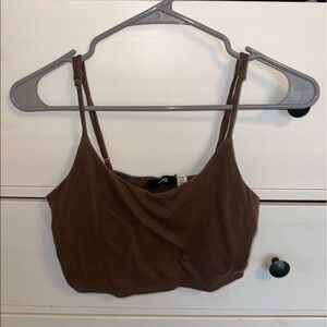 Brown cropped Urban Outfitters tank top